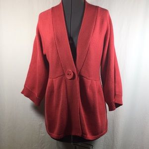 Mountain Lake Sweater Women Size Small 3/4 Sleeve One Large Botton Closure